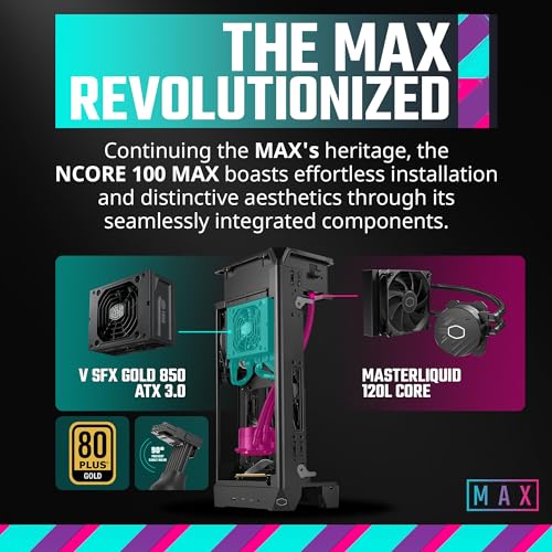 Cooler Master NCORE 100 MAX ITX SFF Tower Case, Custom 120mm AIO